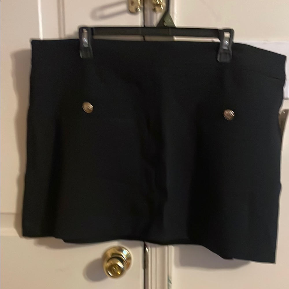 Black Mini Skirt with Button Accents